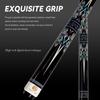 OKHEALING Black Technology Pool Cue Carbon Fiber Billiard Cue Sticks 11.8mm Tip Radial Pin Joint 147cm/58inch Length 19~20oz Weight