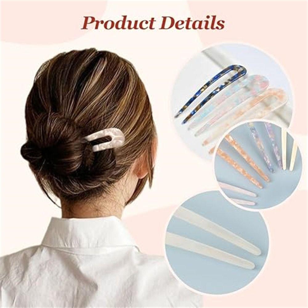 Geometric Design Hair Pins Acetate Hair Sticks Fashion Hair Bun  for Women Girls