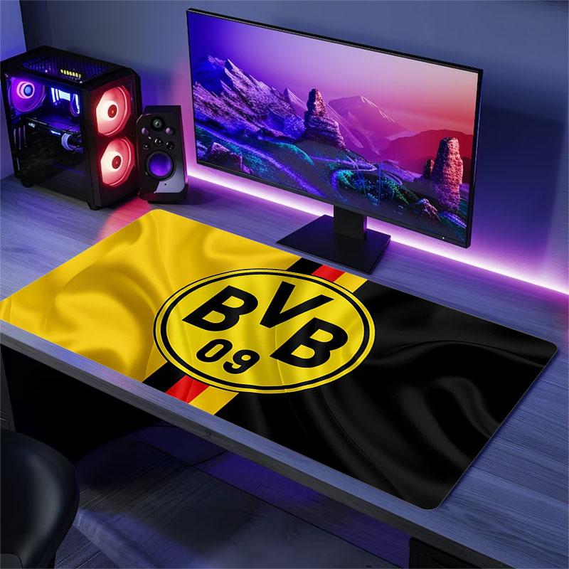 Коврик для мыши Borussia Dortmund, Большой игровой коврик для стола, Нескользящий XXL коврик для мыши для ноутбука и планшета, Игровой коврик для мини-ПК со прошитыми краями