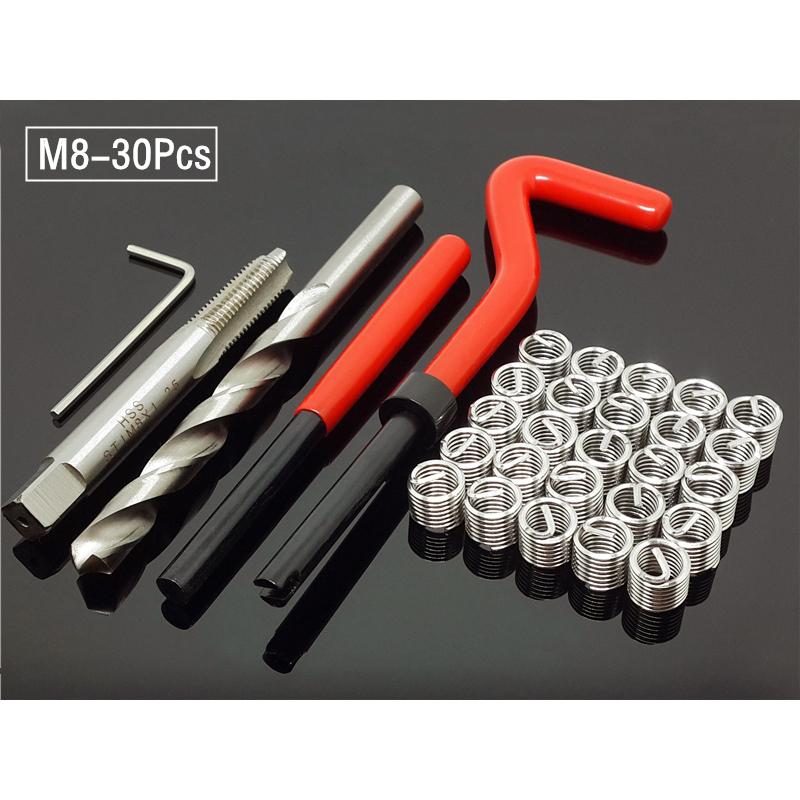 15/20/30 шт., набор инструментов для ремонта резьбы M5/6/8 для восстановления поврежденной резьбы, гаечный ключ, спиральное сверло, инструменты для ремонта автомобиля, лом