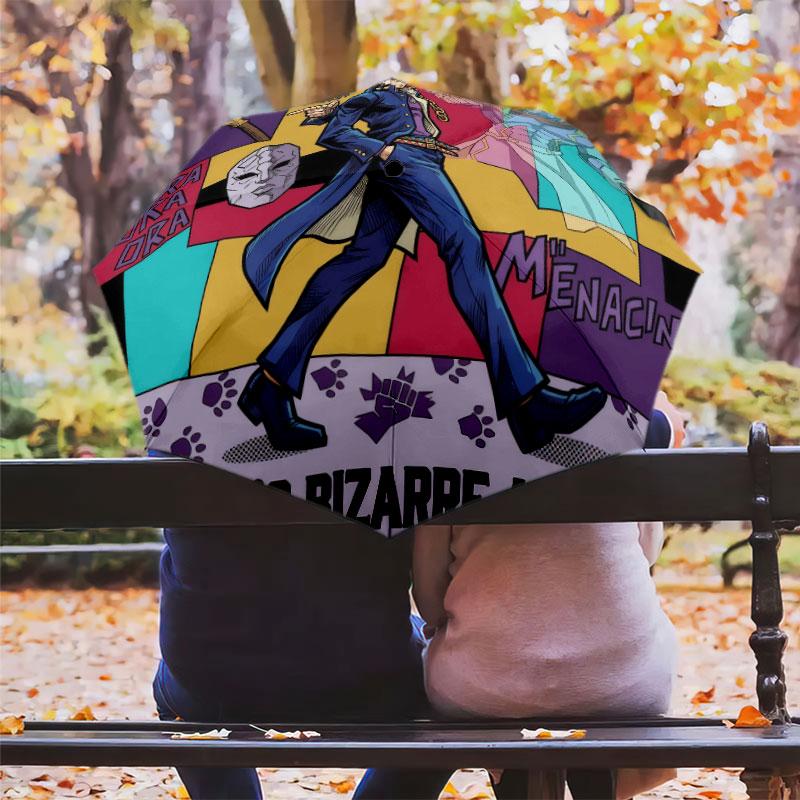 1 шт. Автоматический складной зонт - Узор Jojo's Bizarre Adventure Портативный складной дизайн с 8 спицами Рождественские и новогодние подарки