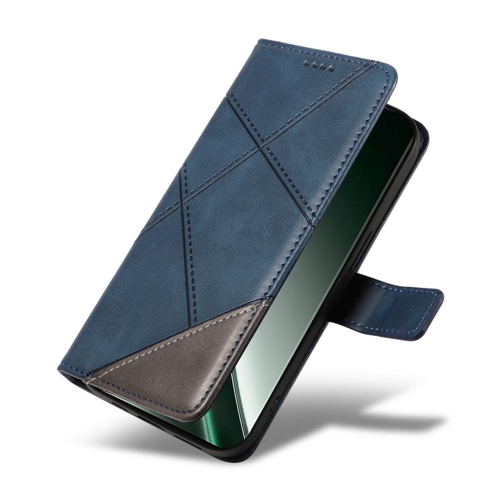 Для Realme GT 6 5G Чехол Кожаный Геометрическая Линия Чехол для Телефона Держатель для Карт Магнитная Застежка