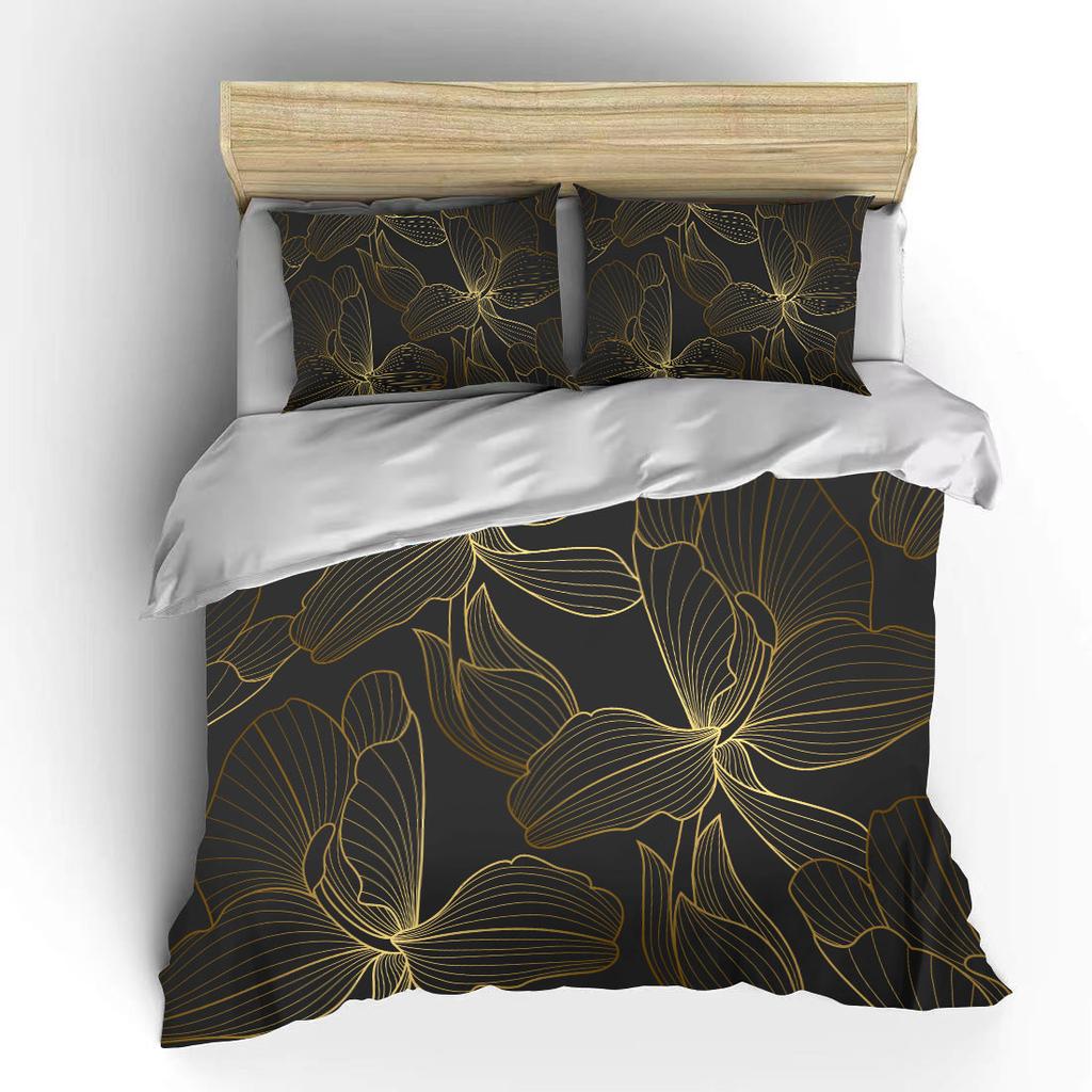 Ботанический цветок двуспальная кровать пододеяльник кровать европейские комплекты постельного белья домашний текстиль роскошные наволочки постельное белье для спальни