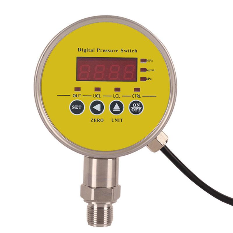 DC12V Metal case pressure gauge with relay output 0-0.6Mpa 0.6Mpa - 40Mpa overpressure low pressure digital pressure switch