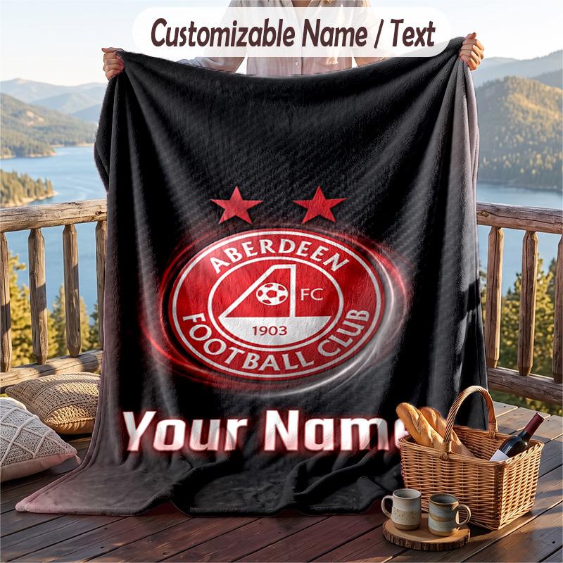 Фланелевое одеяло с принтом Aberdeen FC, с возможностью добавить имя, мягкий плед для дивана, кровати