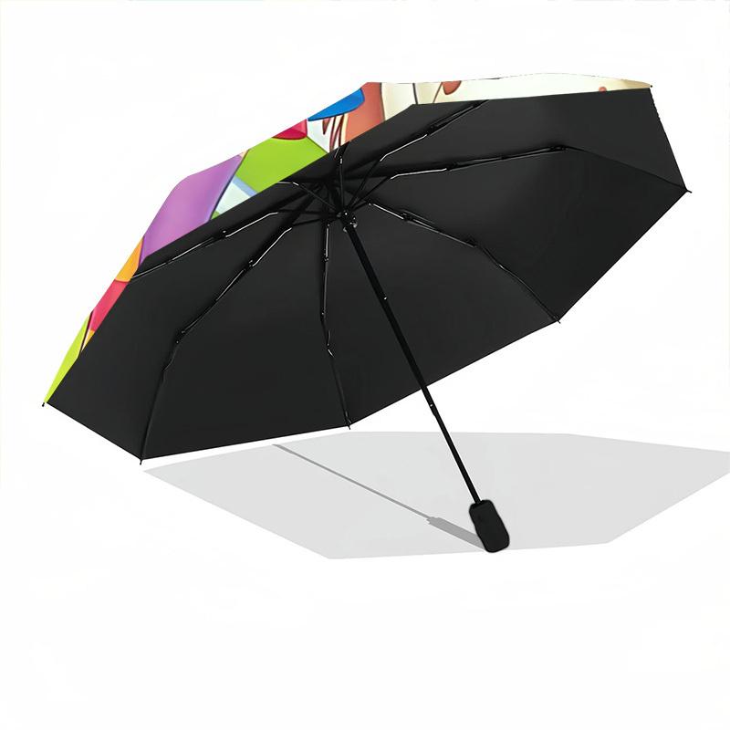 1pc Pippi Longstocking Custom Name Automatic Folding Umbrella, Durable Plastic & Iron, Lightweight for Outdoor Daily Use S1230053