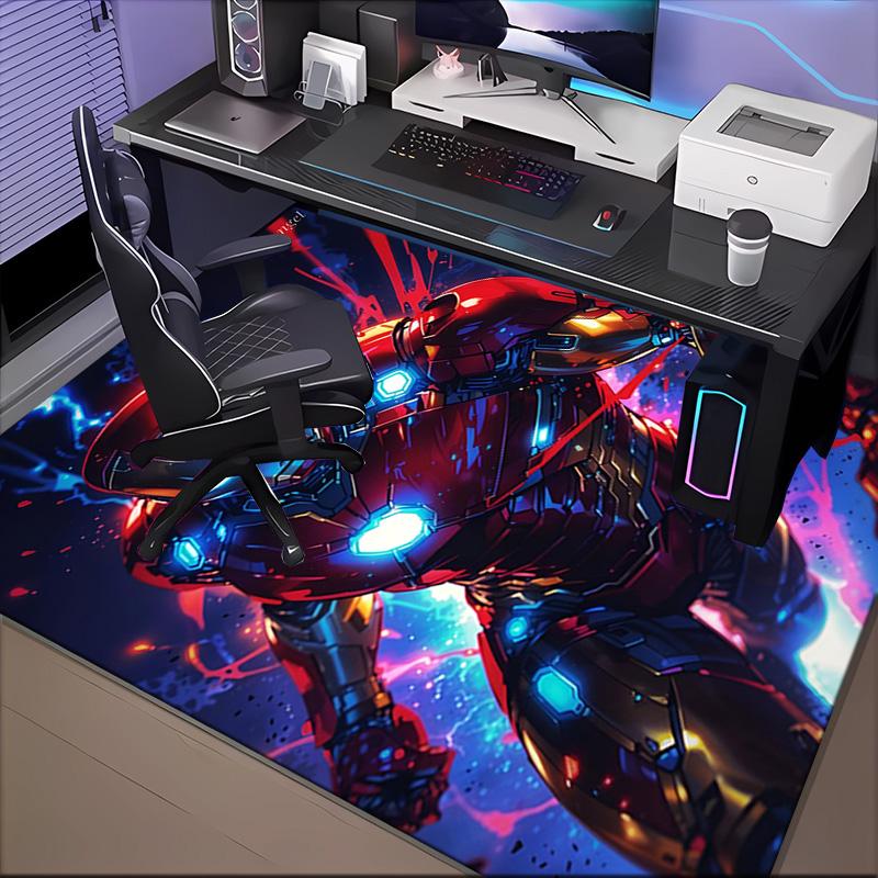 Iron Hero's Rise Floor Mat for Living Room, Game Rooms, Office, Bedroom, Office Floor Mat Playful Design, Christmas fan gifts