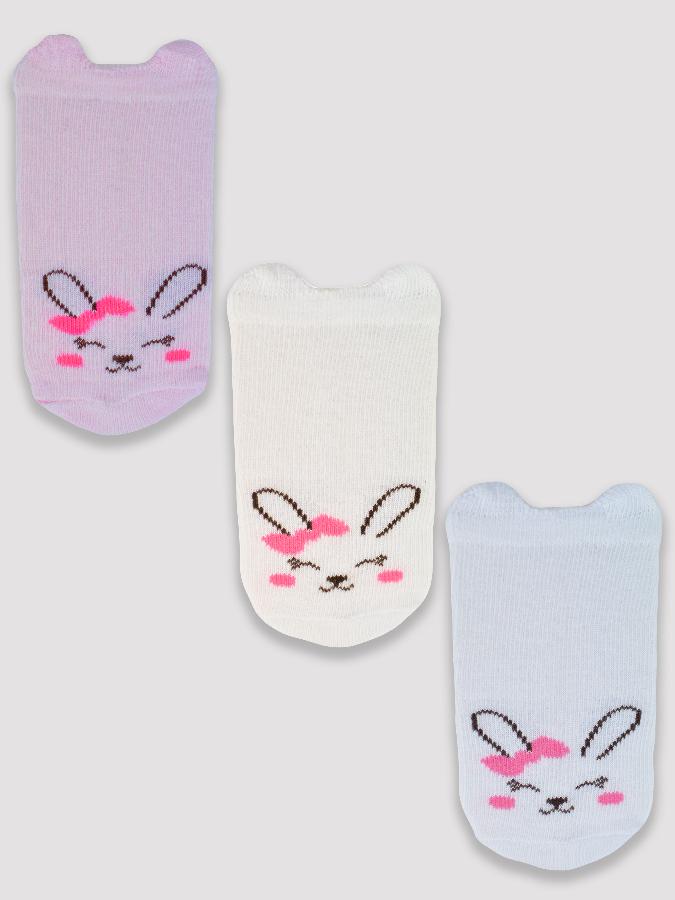 NOVITI SB019-G-02 Cotton socks with smiley faces M2 girl 0-6m
