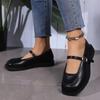 Spring/Summer Women's Flats Simple Elegant Square Toe Pu Leather Mary Jones Office Casual Comfort Solid Color Style Adult