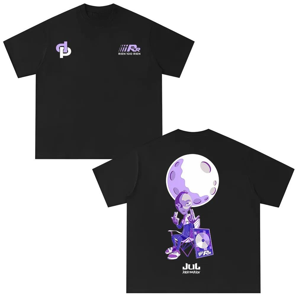 Men Women Clothing Fashion Hip Hop T-shirt Casual Cotton Short Sleeve Tshirt France Rapper Jul Rien 100 Rien Album Merch T Shirt