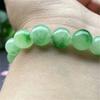 Браслет из натурального зеленого нефрита 10 мм, нить с плавающими бусинами в виде цветов, китайские украшения из хотанского нефрита, элегантный подарок для женщин