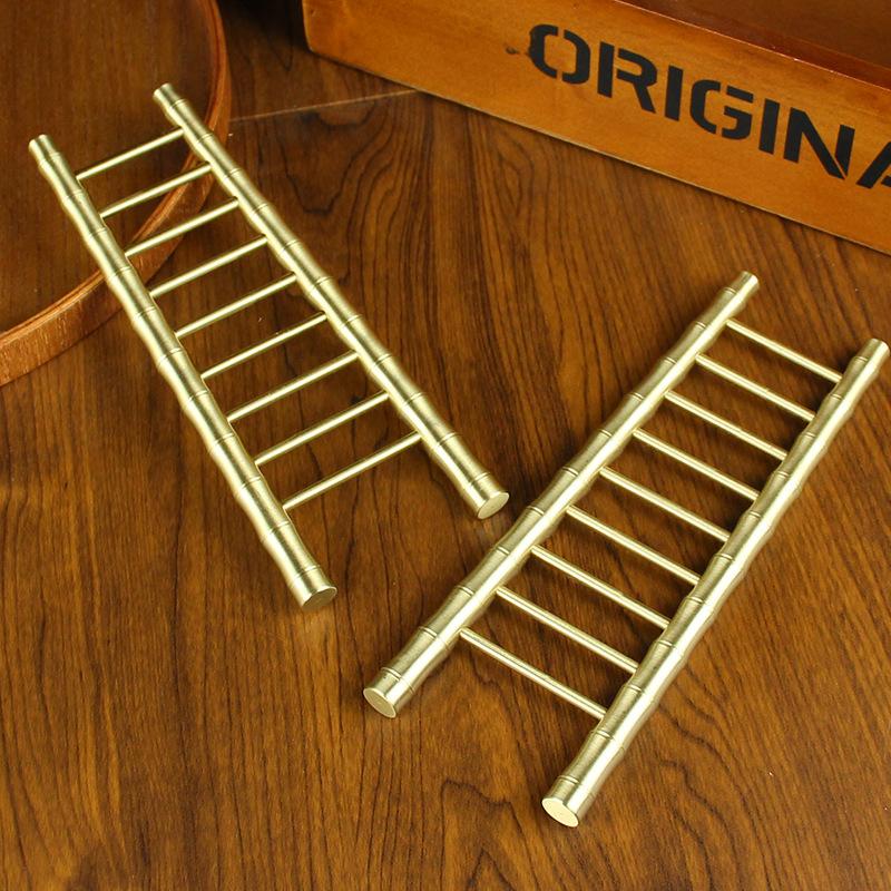 Brass Step by Step Ladder Ornament Creative Desktop Small Copper Ware Pure Copper Metal Crafts