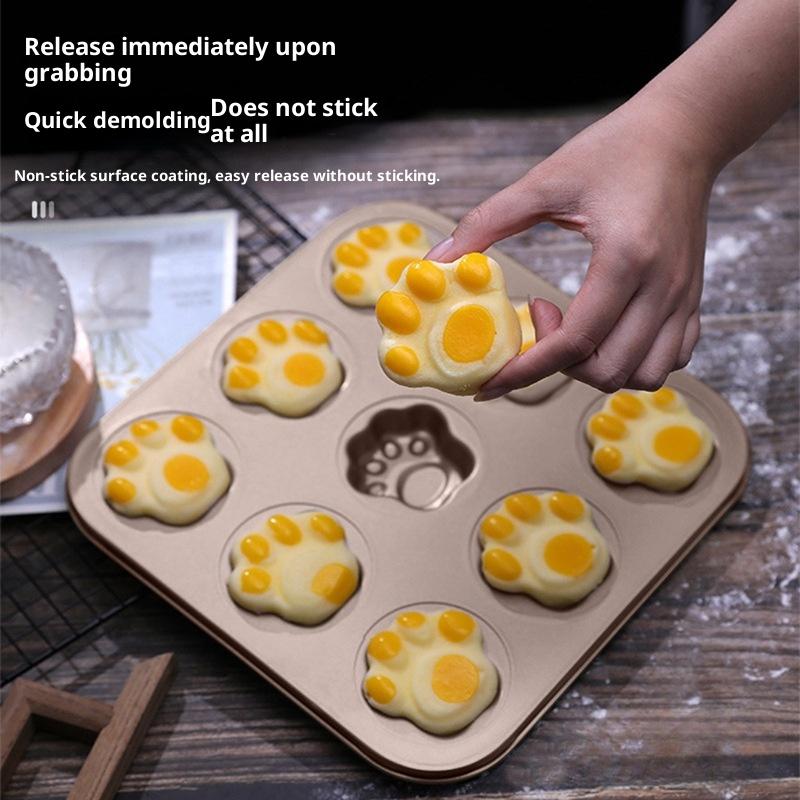 Форма для выпечки кошачьих лапок на 6/9/12 ячеек, противень, антипригарная углеродистая сталь, сделай сам, милая форма для конфет и торта, инструмент для декора, форма для печенья и конфет