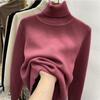 Осень-зима толстый теплый бархатный женский свитер с высоким воротом, длинный рукав, однотонный плюшевый пуловер, свитера женские облегающие повседневные женские трикотажные джемперы 25196