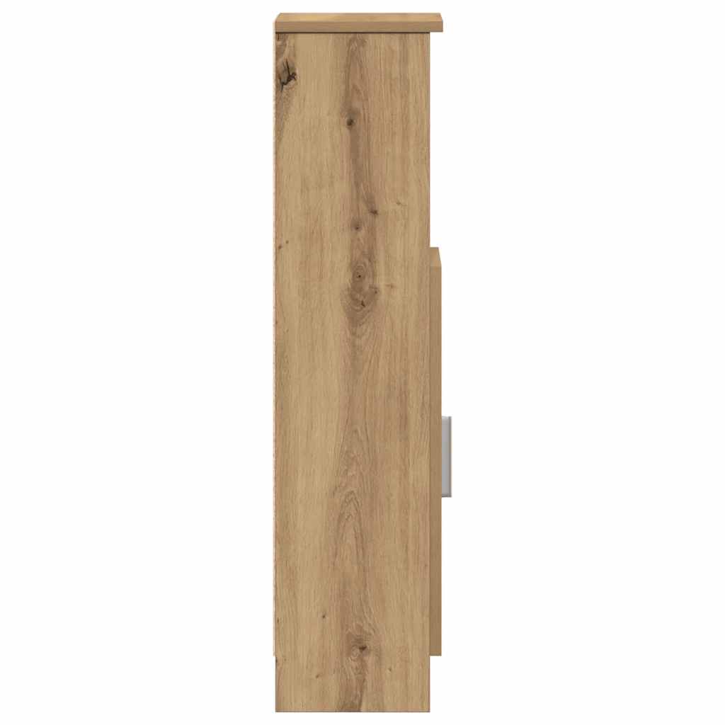 Bathroom Cabinet with Toilet Paper Holder Artisan Oak Finish 20.5 x 22 x 90 cm