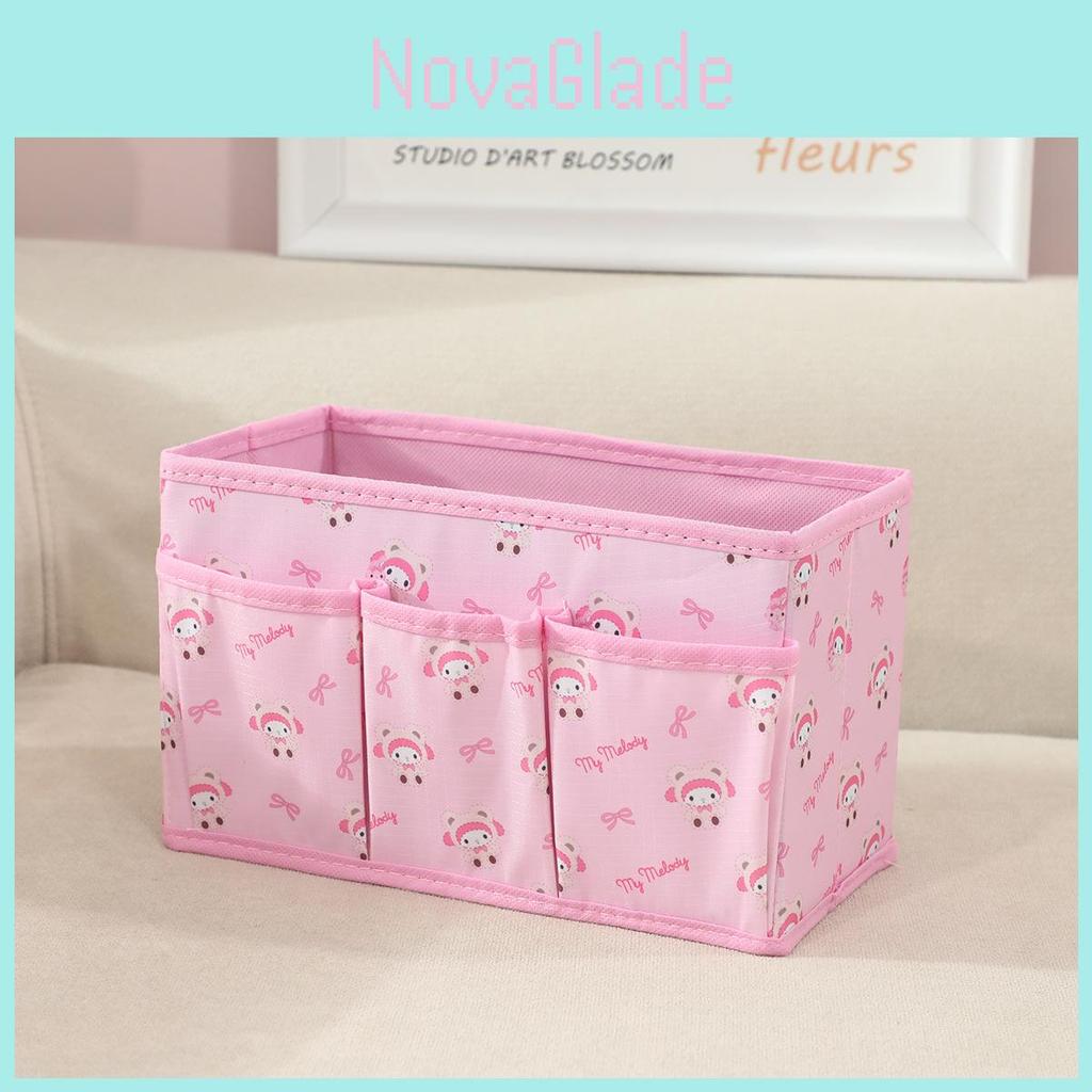 Foldable Cloth Organizer For Makeup And Remote Control With Cartoon Kuromi Melody Print Design For Home Use
