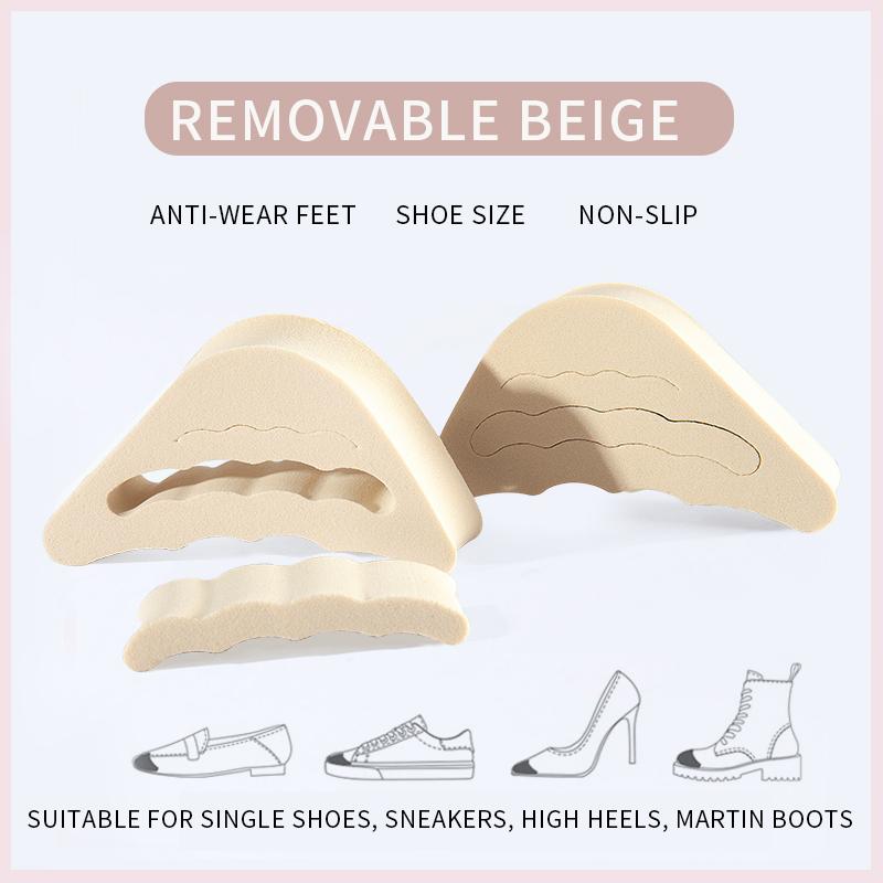 Губчатые накладки на пальцы ног для обуви, женские стельки в передней части стопы, вставки, регулируемый размер, редуктор, защита от боли в ногах, аксессуары для обуви