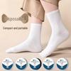 Unisex Disposable Mid-Calf Cotton Socks: Sweat-Absorbent, Wash-Free, Portable, Thick Compression Casual Travel Socks