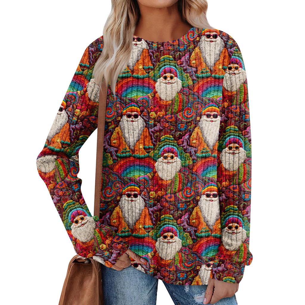 Женский принт Легкий Топ с круглым вырезом из матового хлопка