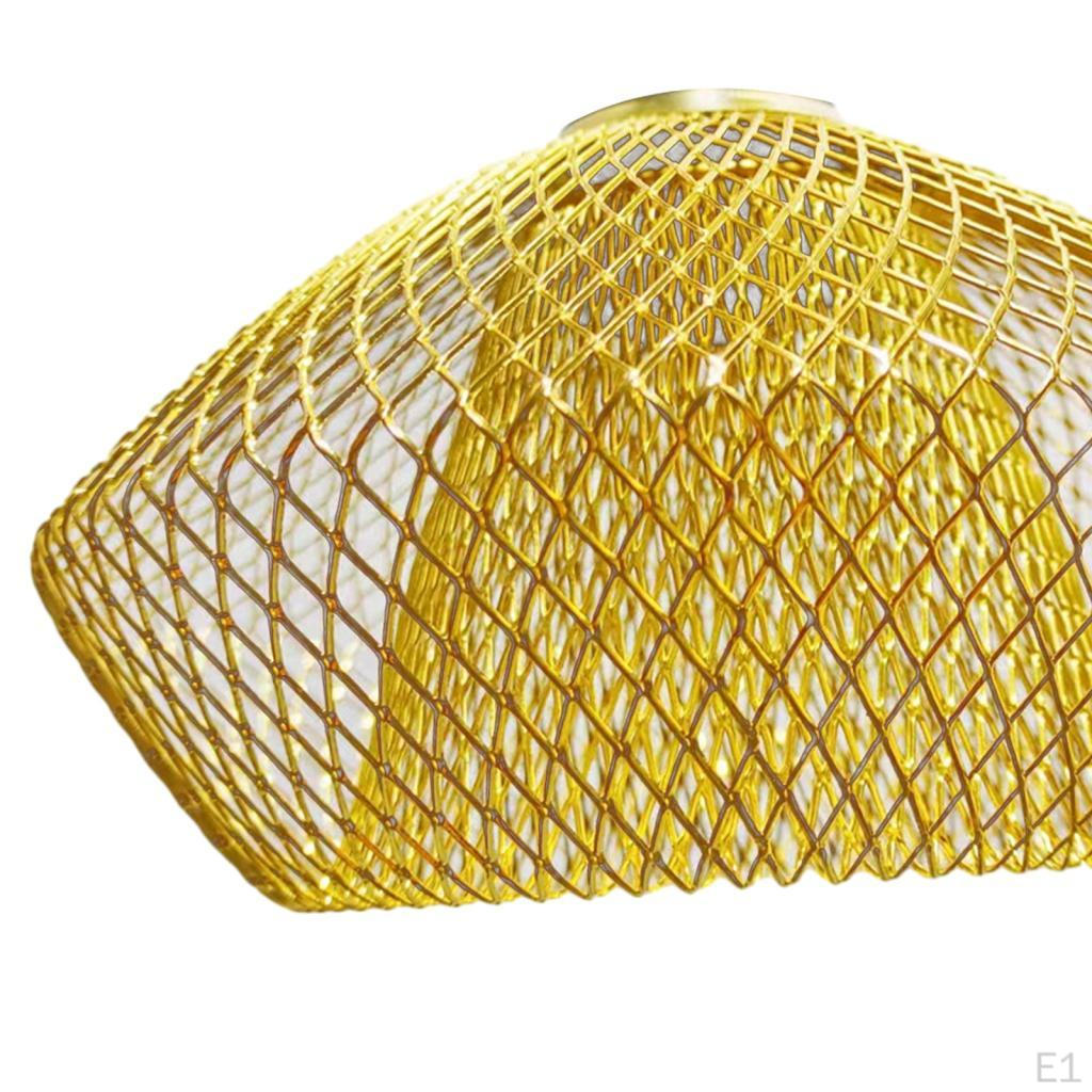 Лампа с абажуром из железной проволоки Защитный колпак для лампочки Купольный абажур Настольная лампа Полый плетеный корзина Металлическая сетка
