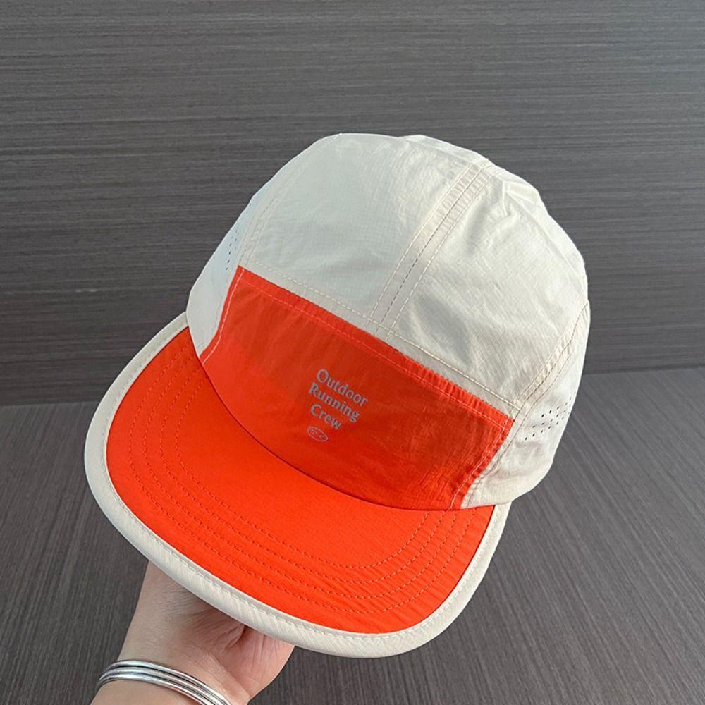 Embroidered Letter 5 Panel Baseball Cap Contrast Color Sun Hat Casual Sports Cap Unisex