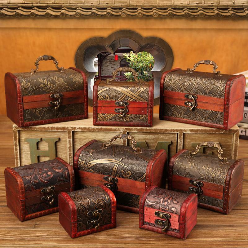 Wooden Chinese Style Storage Box For Accessories And Home Gifts Decorations