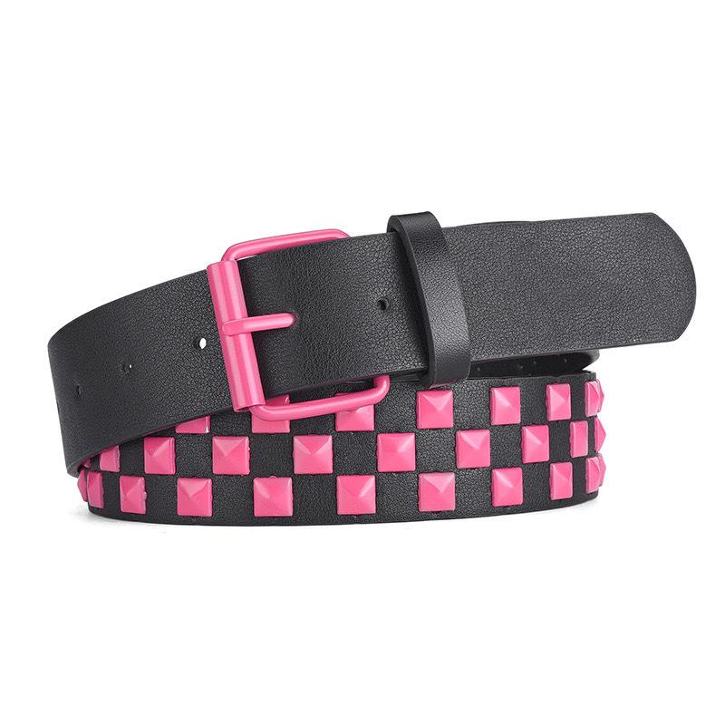 1Pcs Y2K Style Heavy Metal Waist Belt European and American Punk Rock Jeans Waist Belt Ladies Colorful Rivet Waist Belt Unisex