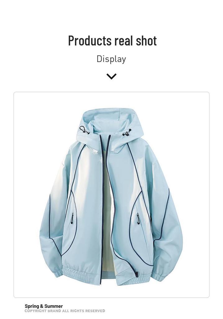 Men's Trendy Versatile Hooded Jacket – 2026 Spring/Autumn Korean Style Color Block Casual Top