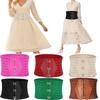 Fashion Wide Belt Triple Buckle Decorative Dress Girdle Waist Strap Elastic Waistband