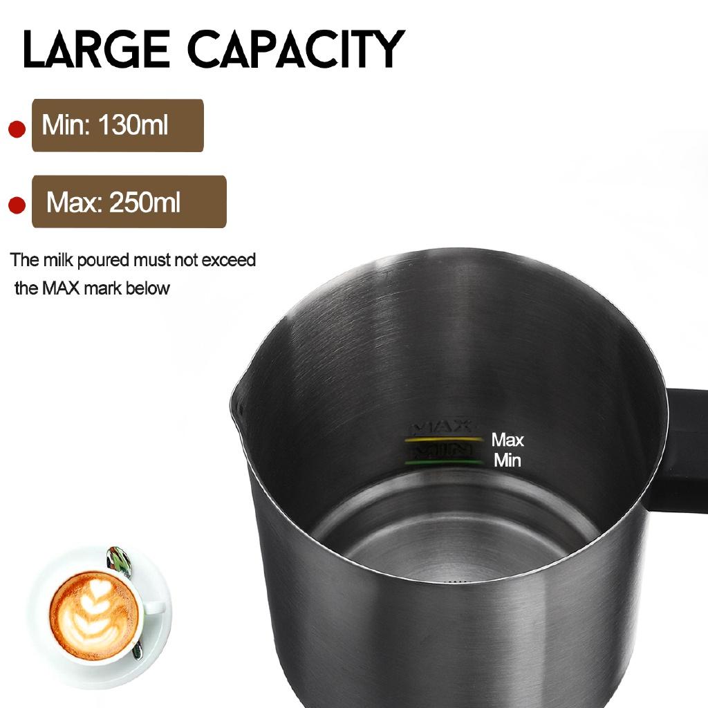 Large Capacity Electric Milk Frother LED Electric Milk Frother Automatic Foam Maker for Hot & Cold Milk Foam Stainless