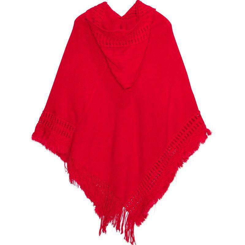 SHANGY2023 Однотонный женский модный шаль-накидка с капюшоном