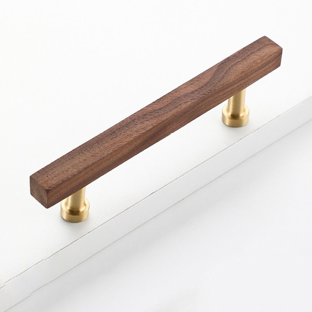 Beech Wood Drawer Pulls Walnut Wood Cabinet Pulls High-End Wooden Handles Closet