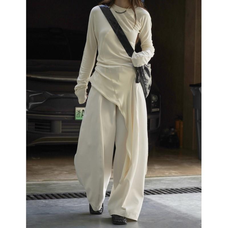 Johnature Осенние японские женские брюки полной длины, универсальные, простые, свободные, однотонные, широкие