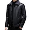 Leather Jacket Men's Genuine Leather Casual Plus Velvet Thickened Short Jacket Lapel Down Jacket Winter