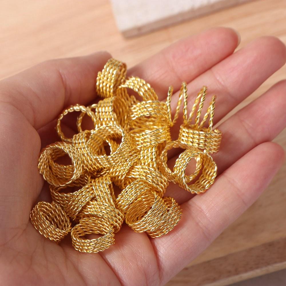 30pcs Metal Cuff Clips Twist Hair Braid Rings Hair Braiding Hair Braid Tubes Dreadlocks Beads Decor