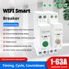 Tuya WiFi Умный выключатель Автоматический выключатель Измерение 1P 63A DIN-рейка Измеритель мощности Монитор энергии Выключатель с дистанционным управлением Умный дом