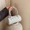 Корейский стиль сумка-цилиндр в горошек полиэстер ПУ на плечо сумка пикантной девушки сумочка вечеринка