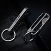 KM03 Keychain Titanium Belt Carabiner Keychain Key Chain with Key Ring Belt Clip Titanium Key Simple Lightweight Waterproof Corrosion Resistant Silver