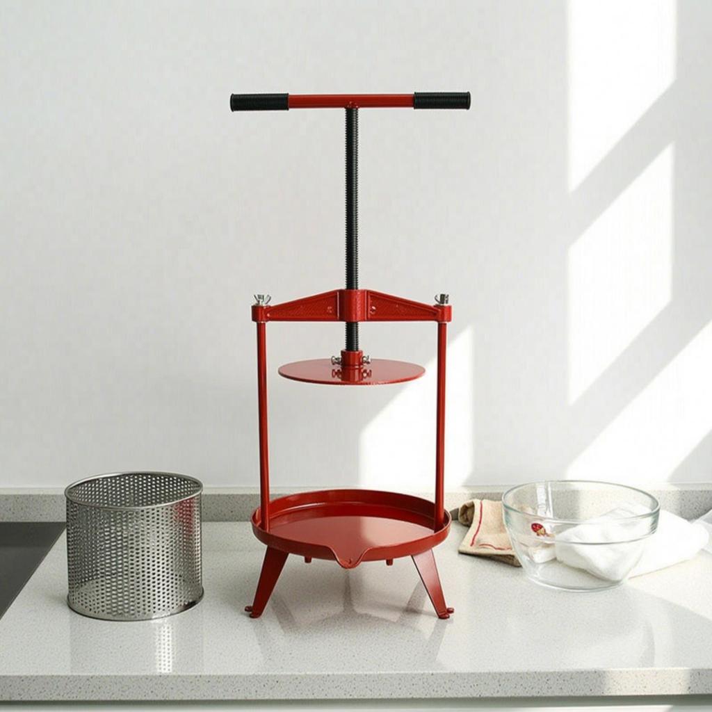 Juice Press with T-Handle Tabletop Manual Wine Sturdy for Hobbyists