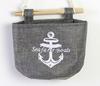 Gray Burlap Wall Hanging Storage Pocket Set - 4 Pieces for Miscellaneous Items (0468)
