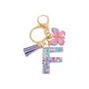 Butterfly Initial Letter Keychain Pendant Exquisite Practicality Backpack School Bag Decoration Purple Alphabet Keychain for Girls Women