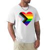 Progress Pride Flag Heart Tshirt Sweat Absorbing Sports Tee Shirt