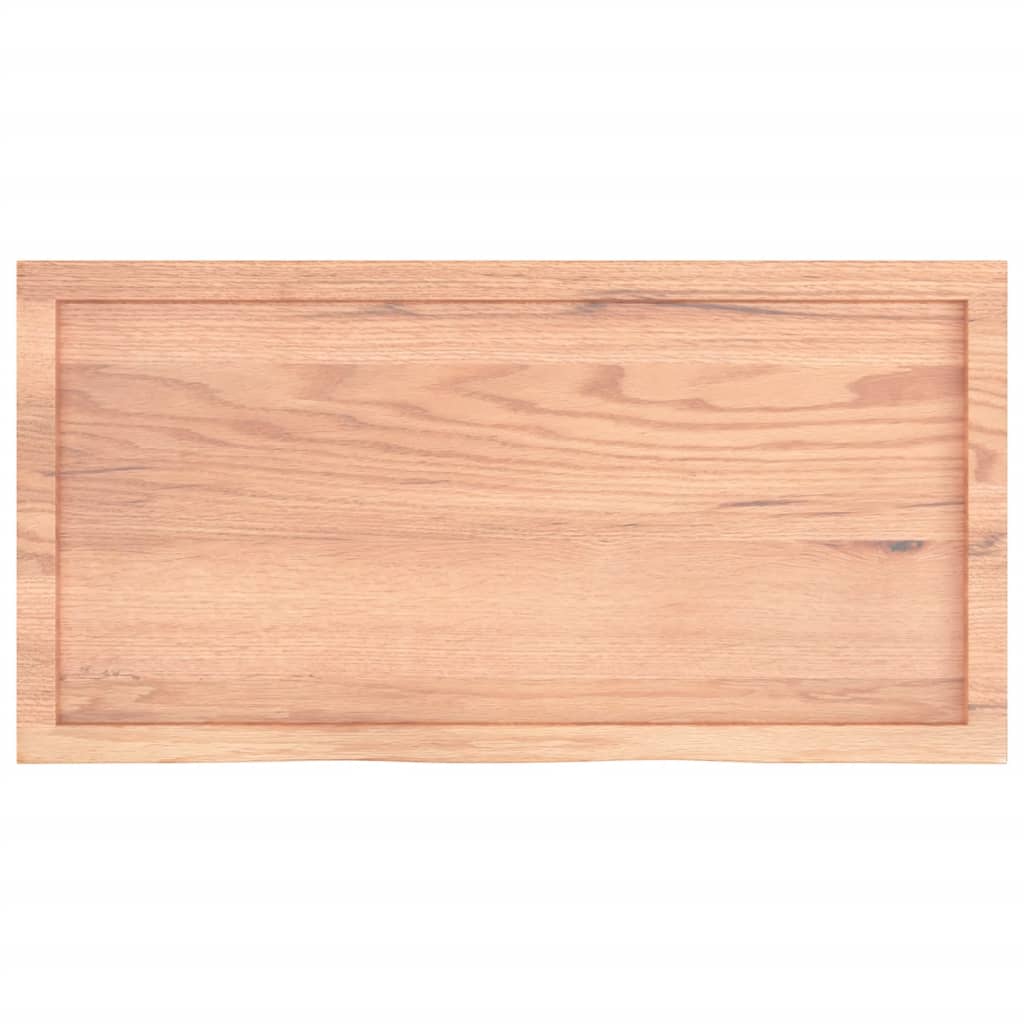 Washbasin Top in Light Brown 100 x 50 x (2 4) cm Solid Wood Treated