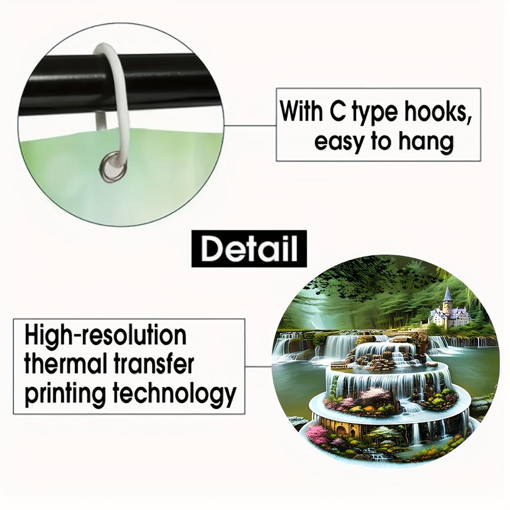 Красивые горные водопады узор занавески для душа геометрические полосы шторы для ванной комнаты аксессуары набор занавеска для ванны с крючками водонепроницаемые