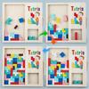 Wooden Tetris Balance Blocks Kids Cognitive Skills Building Educational Play