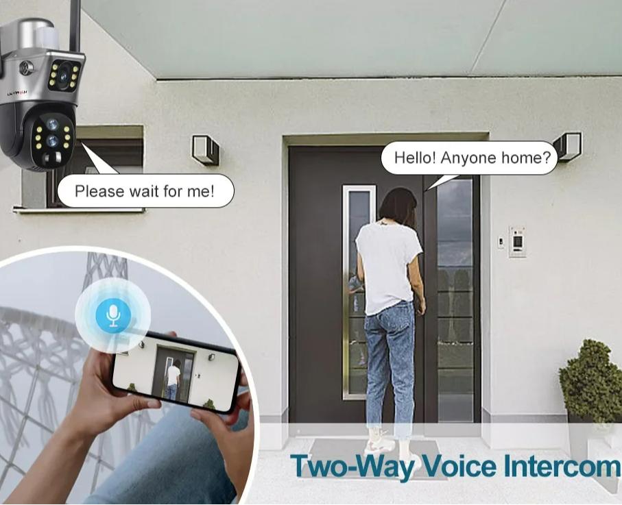 LS VISION 12 МП 4G/WiFi Двухэкранная Солнечная Камера Уличная 10-кратный Зум 6K Три Объектива Автоматическое Слежение за Человеком Камера Наблюдения V380 Pro