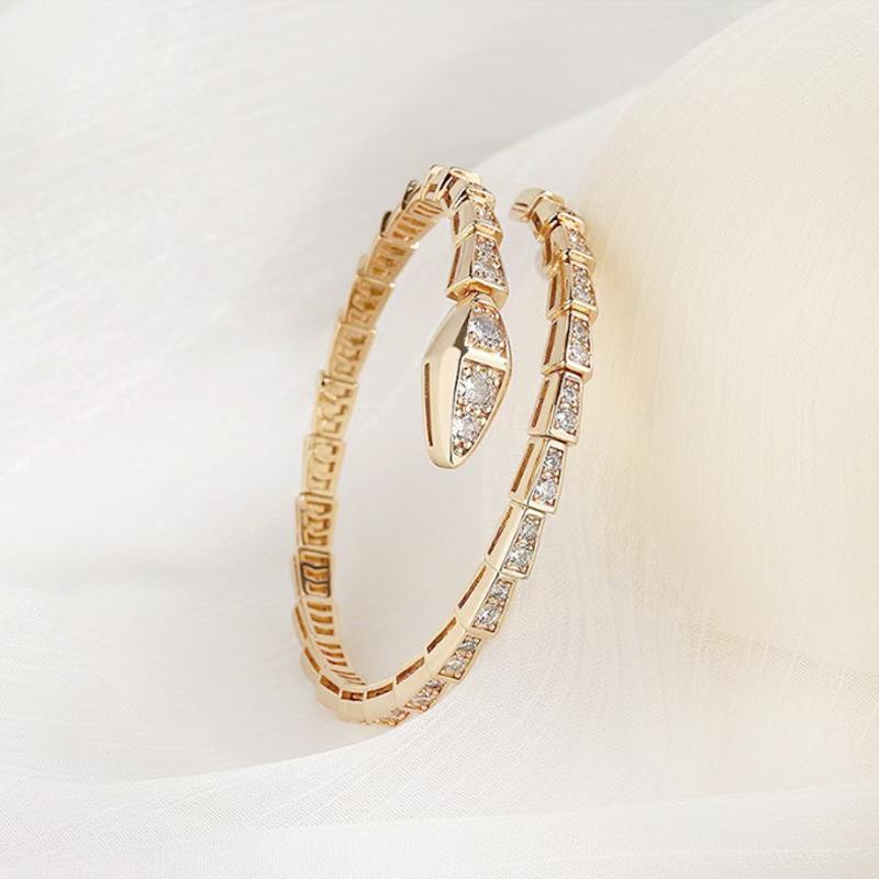 Snake Rhinestone Bangle Bracelet Women Wedding Party Accessories