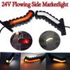 2pcs 24V Car Turning Trailer LED Neon Stalk Side Marker Light Truck Position Lamp Waterproof Three Side Color Amber Red White