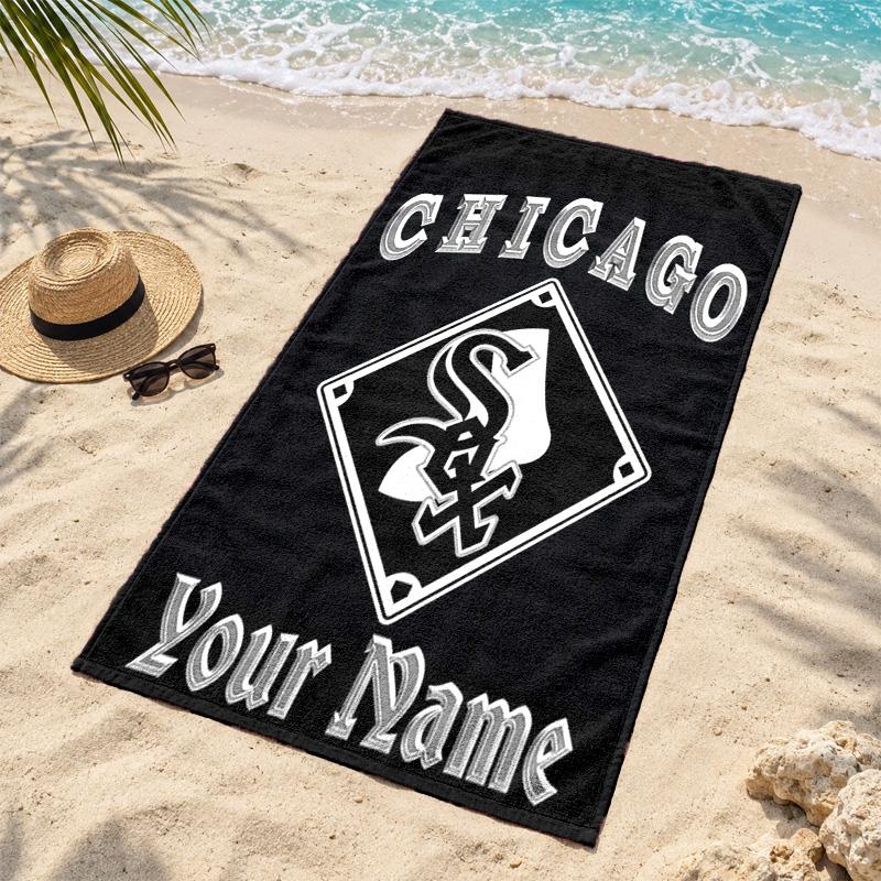 Chicago White Sox Custom Name Beach towels also serve as bath towels summer essential a musthave for the outdoors the beach and the pool