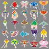 50 Kite Graffiti Stickers Personalized Cartoon Cute Children's Decorative Mobile Phone Case Water Cup Stationery Stickers